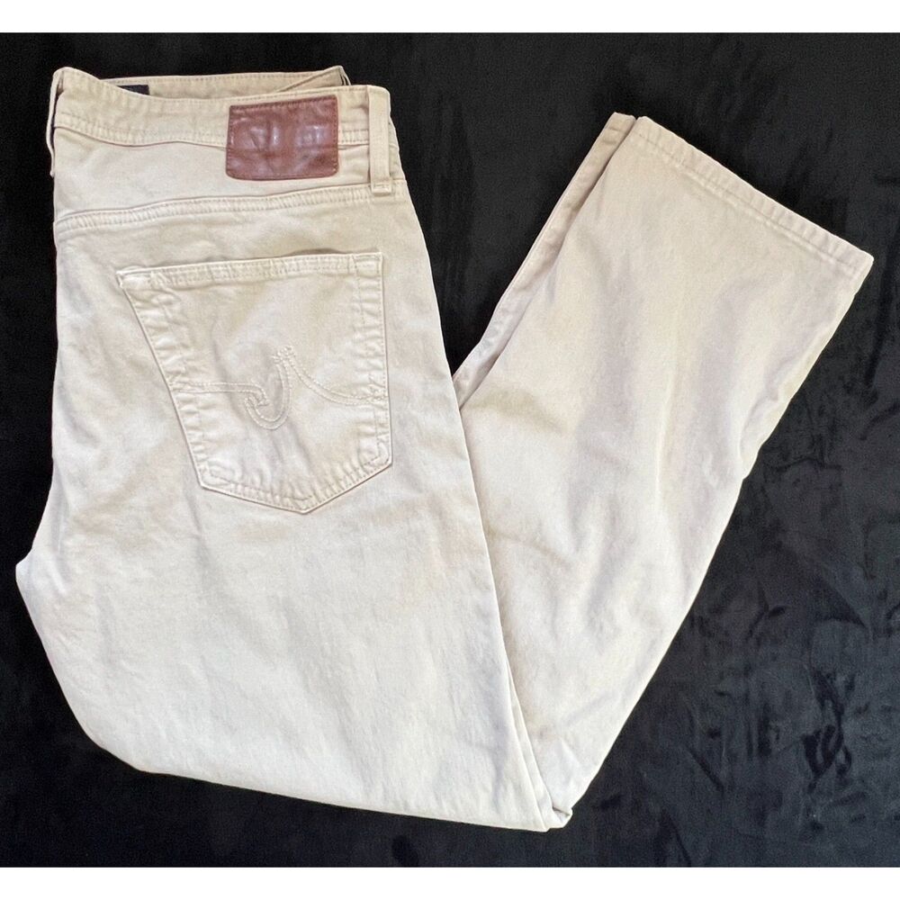 AG Adriano Goldschhmied The Graduate Tailored Leg Beige Denim Men's Jeans 34